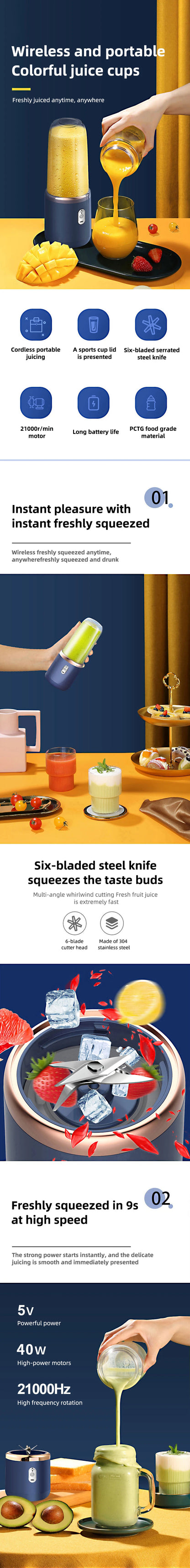 Blendease Pro 6-Blade Portable Blender